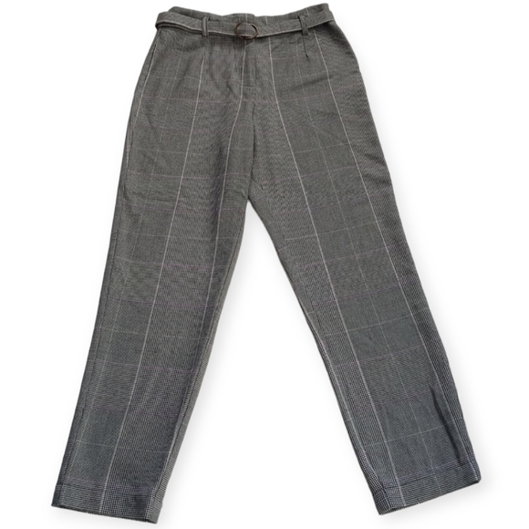 WHO WHAT WEAR WOMEN'S PLAID HIGH-WAIST PANTS SIZE 4. COLOR BLACK, WHITE, PURPLE - Picture 5 of 15